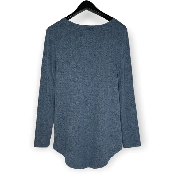 Young Fabulous & Broke Blue Marled Twist Front Soft Knit Top Size Large NWT - Picture 2 of 10